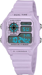 PASOY Men's Digital Multi-Function Watches Dual Time Alarm Stopwatch Countdown Backlight Waterproof Watch