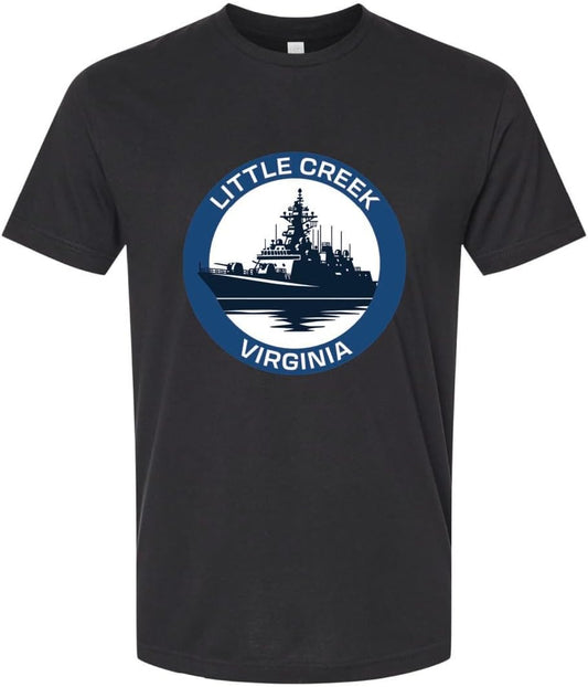 R and R Imports Little Creek Virginia Naval Base Design Souvenir Unisex Cotton Crew Neck T-Shirt