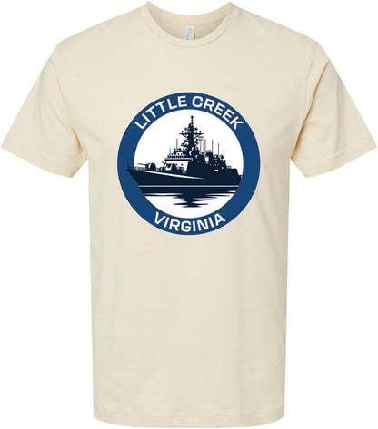 R and R Imports Little Creek Virginia Naval Base Design Souvenir Unisex Cotton Crew Neck T-Shirt