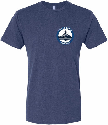 R and R Imports Little Creek Virginia Naval Base Design Souvenir Unisex Cotton Crew Neck T-Shirt
