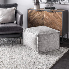 nuLOOM Sofia Casual Solid Indoor/Outdoor Filled Ottoman Pouf 14" x 20" x 20"