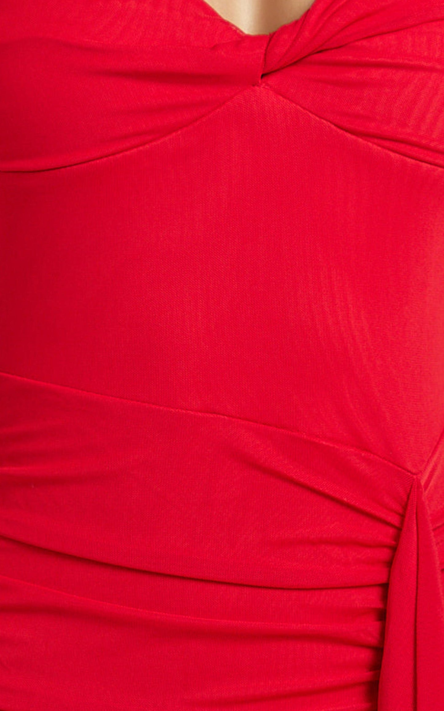 Silvana Maxi Dress - Halter Ruched Side Split Dress in Red